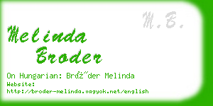 melinda broder business card